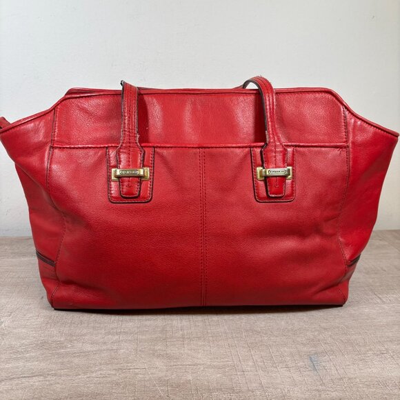 Vtg Coach Taylor Red Leather Purse - Picture 4 of 16